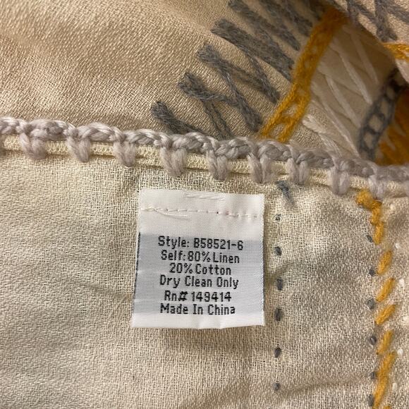 Johnny Was ARO Poncho OS | NWOT, Fringe Hem, Linen Blend, Aztec NWOT Gift $310 - Picture 6 of 8